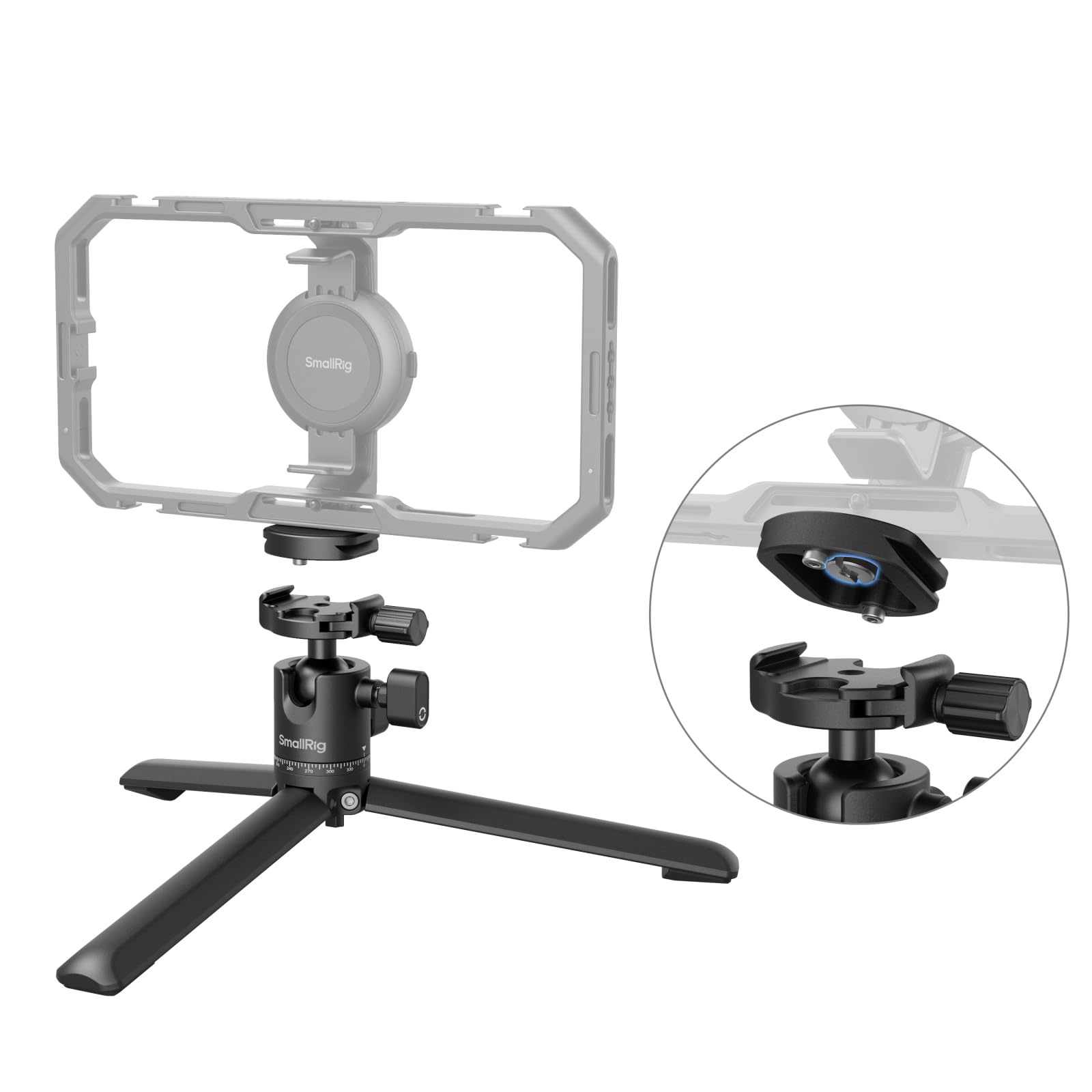 SMALLRIG 4630 Metal Tabletop Tripod with Arca-Swiss Quick Release Plate and