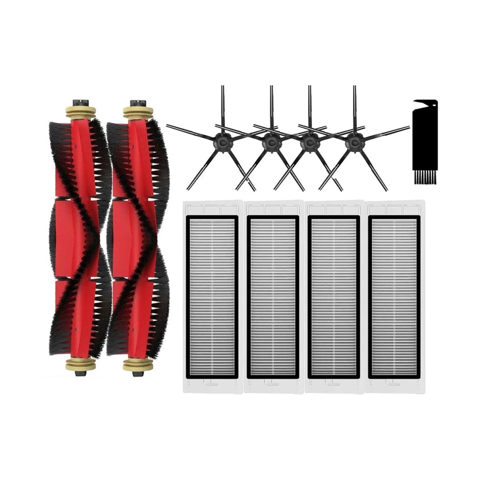 PORRSYDCD Main Side Brush Filter，Compatible With Xiaomi 1 / 1S SDJQR01RR SDJQR02RR SDJQR03RR，Compatible With Roborock E2 E3 E4 E5 S4 S4 Max S5 Robot Vacuum Cleaner Parts(Set E)