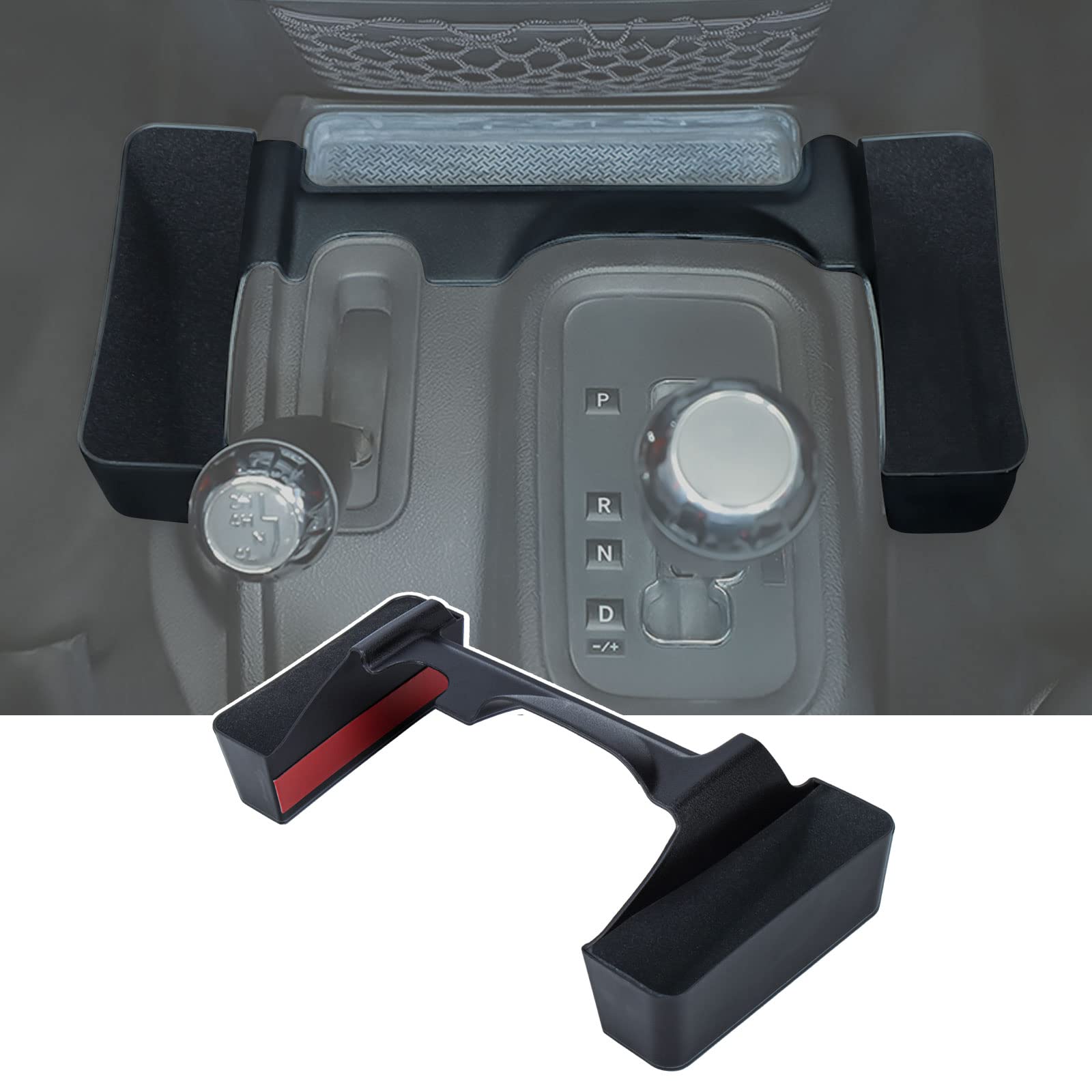 Gear Shift Side Organizer Compatible with 2011-2017 Jeep Wrangler JK JKU Interior Accessories Flocking Shifter Storage Box Console Side Tray Organizer