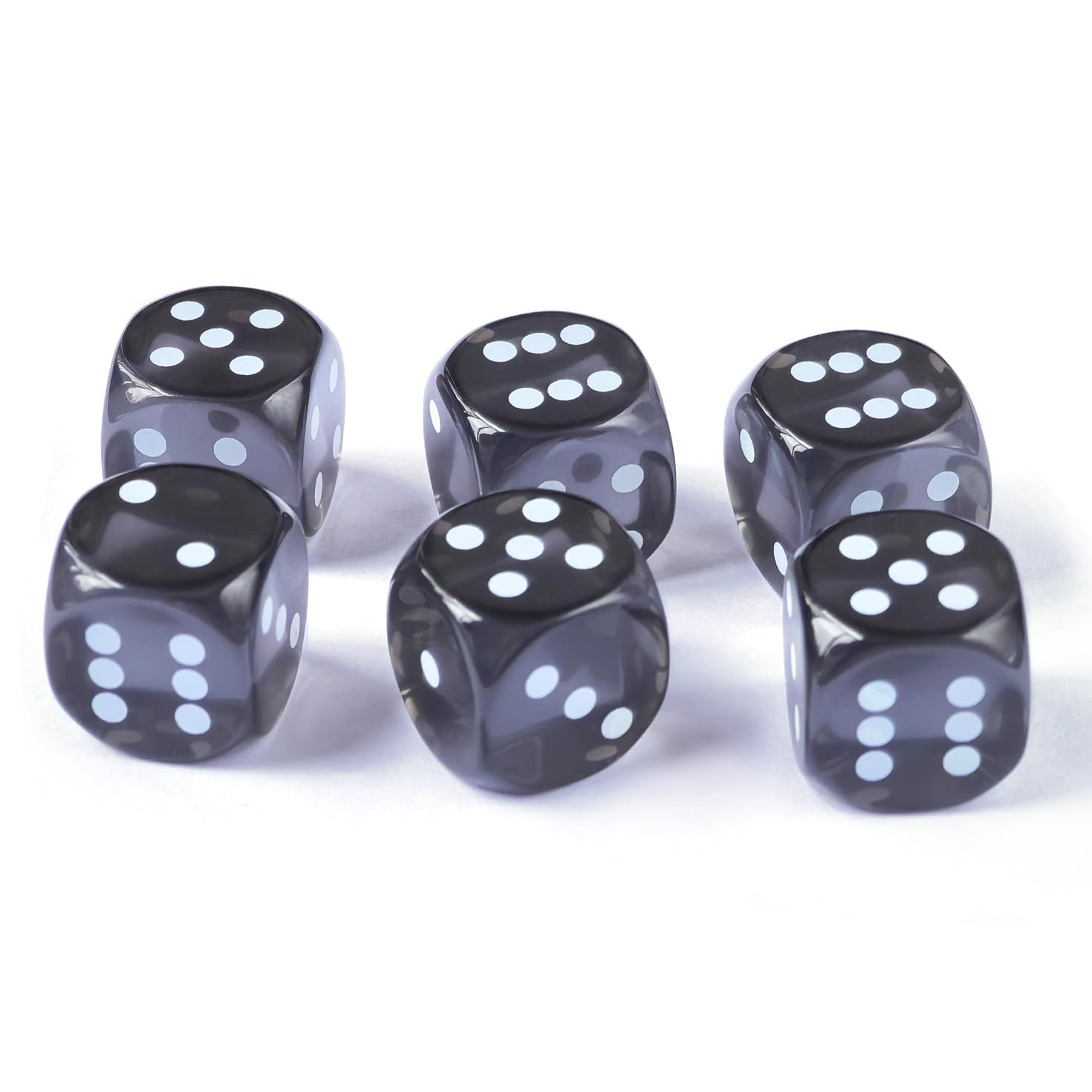 14.5MM Printing Precision Dice Translucent Colors 0.57inch, 6pcs Set
