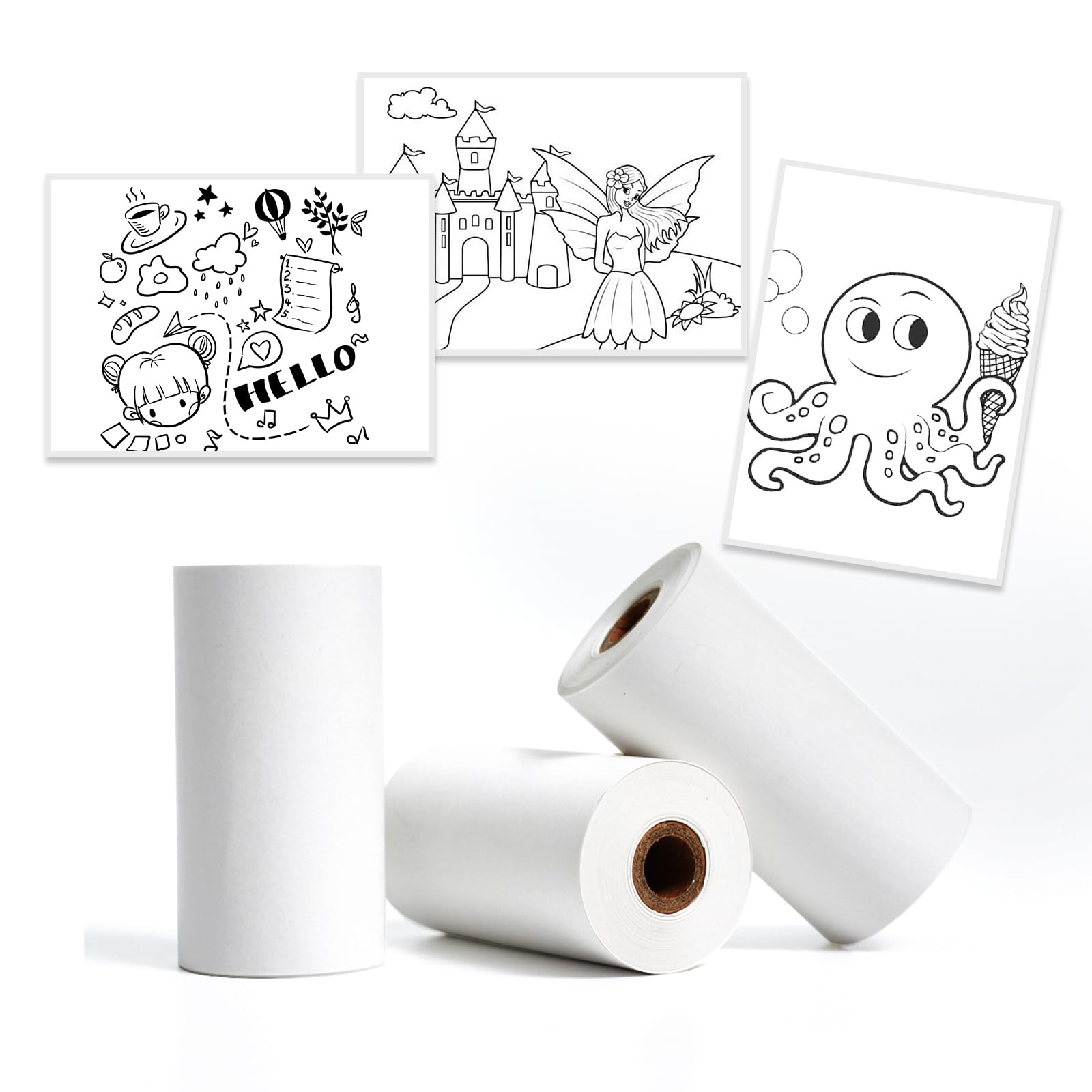 HPRT Thermal Sticker Paper 3 Rolls - 57mm*30mm,Compatible with HPRT L8/ M02/M02S/iDPRT S1Mini Prtiner,Suitable for Photo Printing, for DIY,Study,Notes, List,White Adhesive Thermal Paper