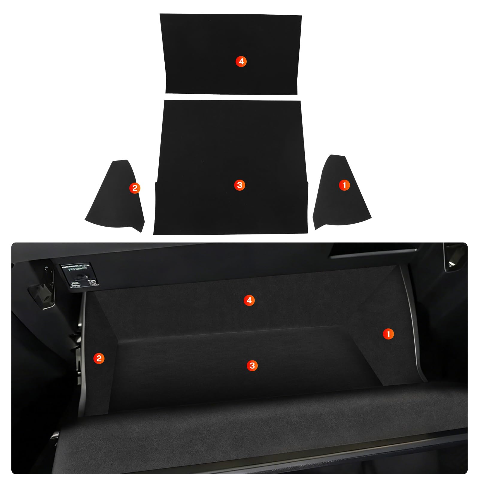 Para Cupra Terramar 2024 2025 2026 Auto Co-Pilot Toolbox Pegatinas para Cupra Terramar 2025 Accesorios interiores 4 unidades (franela)