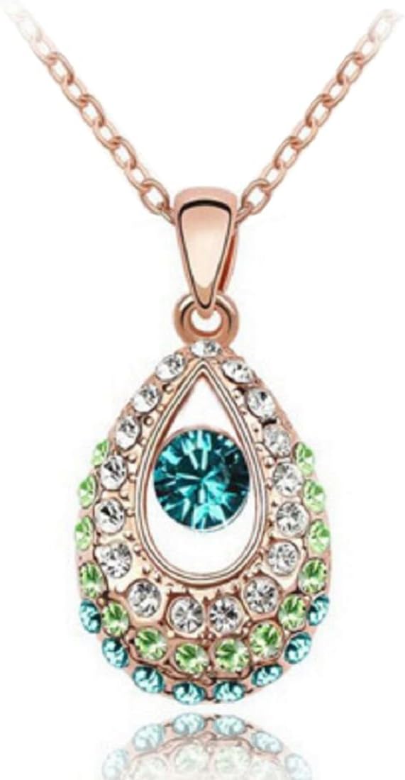 Womage Crystal Drop Pendant Necklace for Women & Girl's - Jewl-44