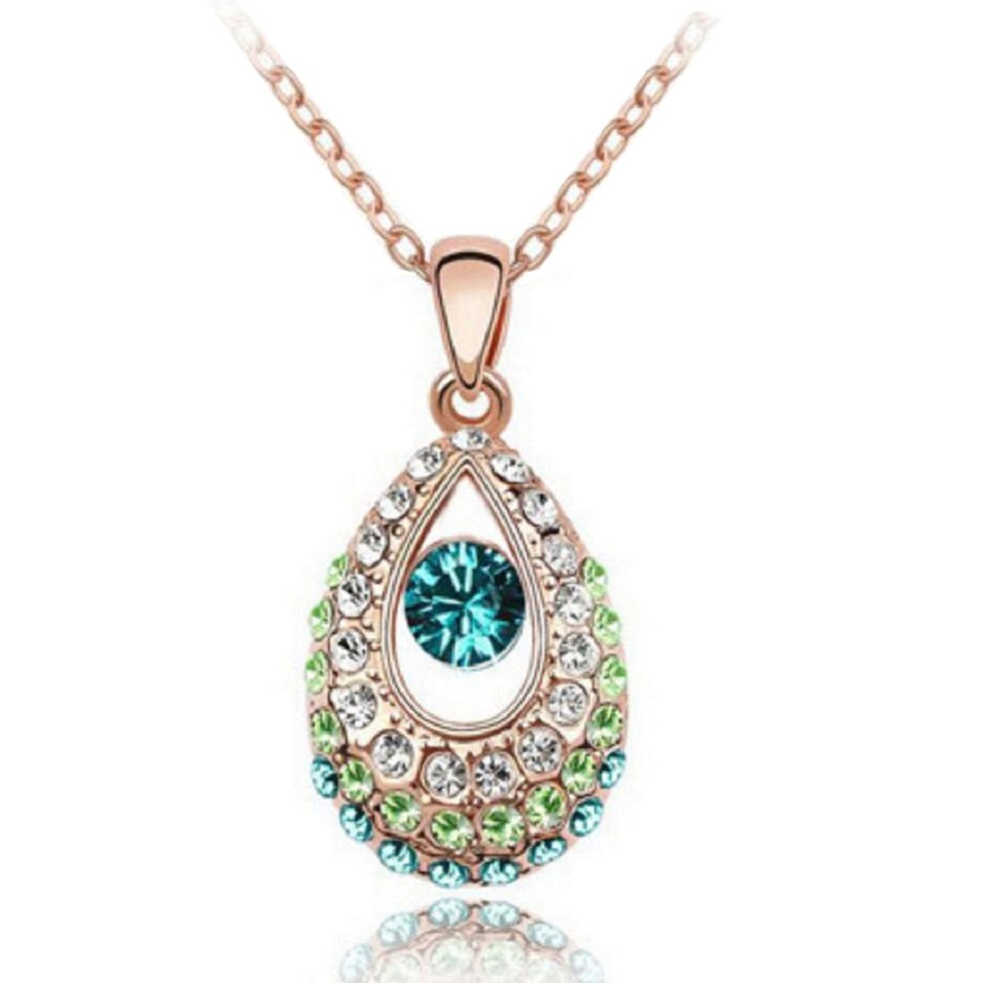 Womage Crystal Drop Pendant Necklace for Women & Girl's - Jewl-44