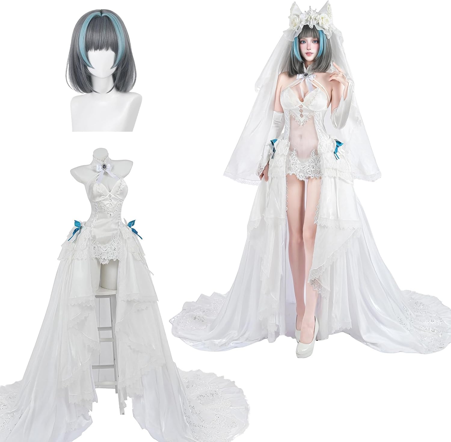 Amazon.co.jp: [神併良品] HMSチェシャー コスプレ ウィッグ付き