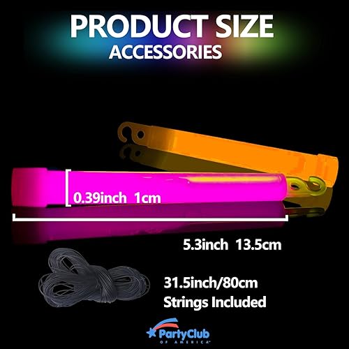 Miniatura 2 de Varillas de luz de emergencia ultra brillantes de alta calidad para fiebre luminosa, multicolor, accesorios de campamento, fiestas, suministros de