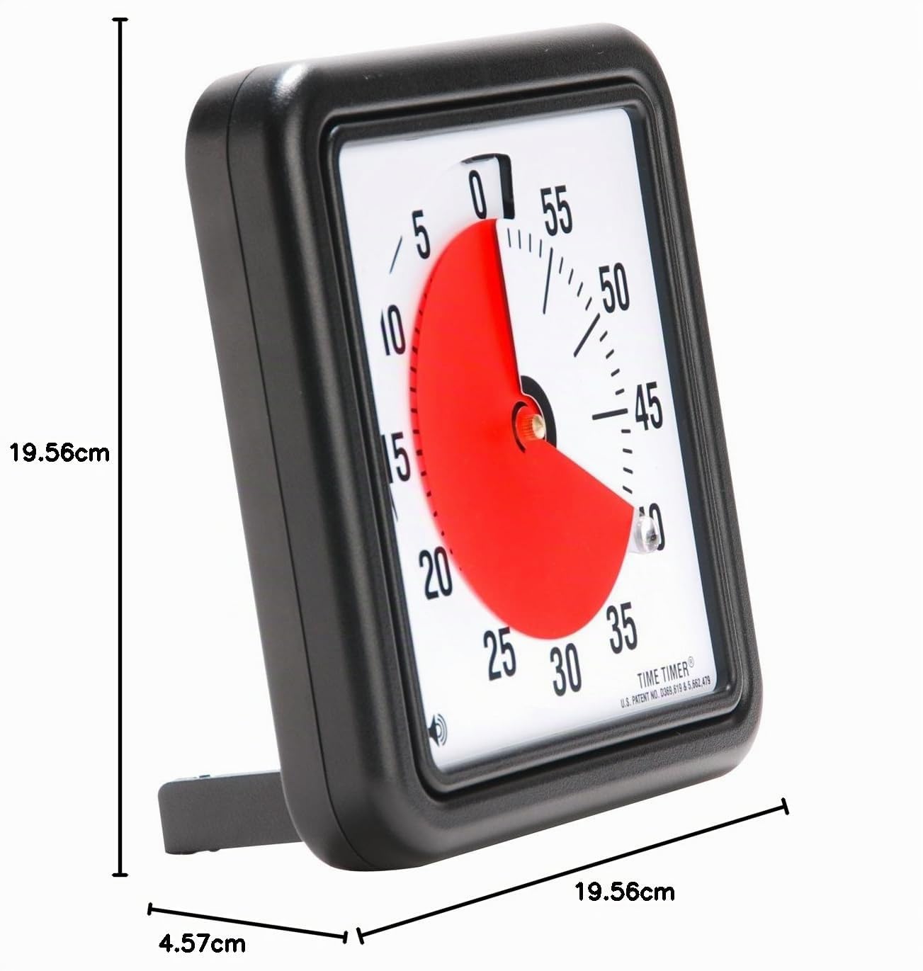 Time TTA1-W Timer Original Medium 18x18 cm; 60-minuten visueller Timer - Countdown-Uhr für Klassenzimmer oder Besprechungen für Kinder und Erwachsene (schwarz)