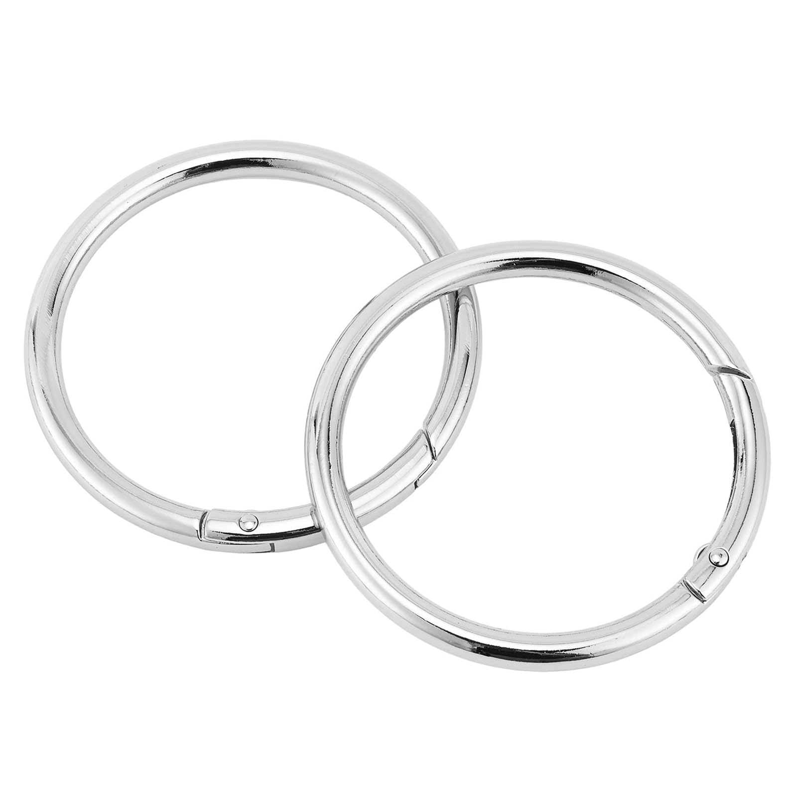 Mosquetones redondos de metal QIUTIMIY con gatillo para bolsos y manualidades, plata