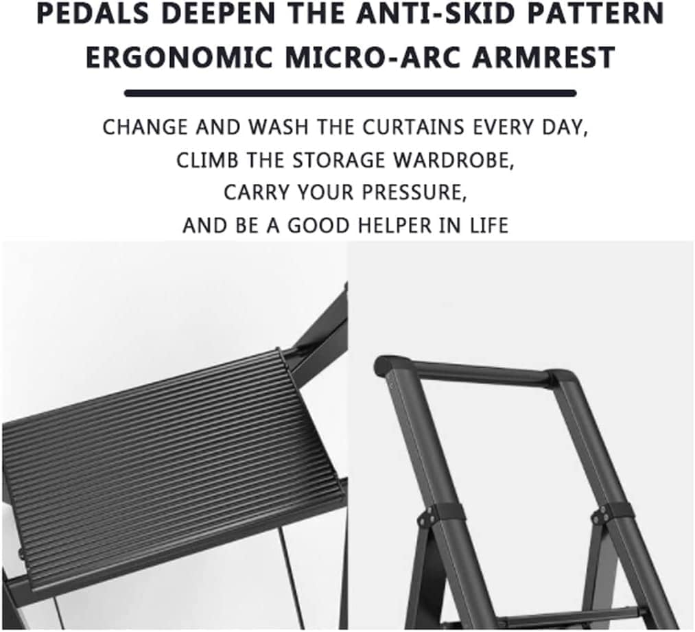 Telescoping Extension Ladder, Adjustable Household Aluminum Ladder Step Ladder with Indoor Multifunctional Folding Ladder Thickened Four-Step,330lb Capacity Multifunction (Color :