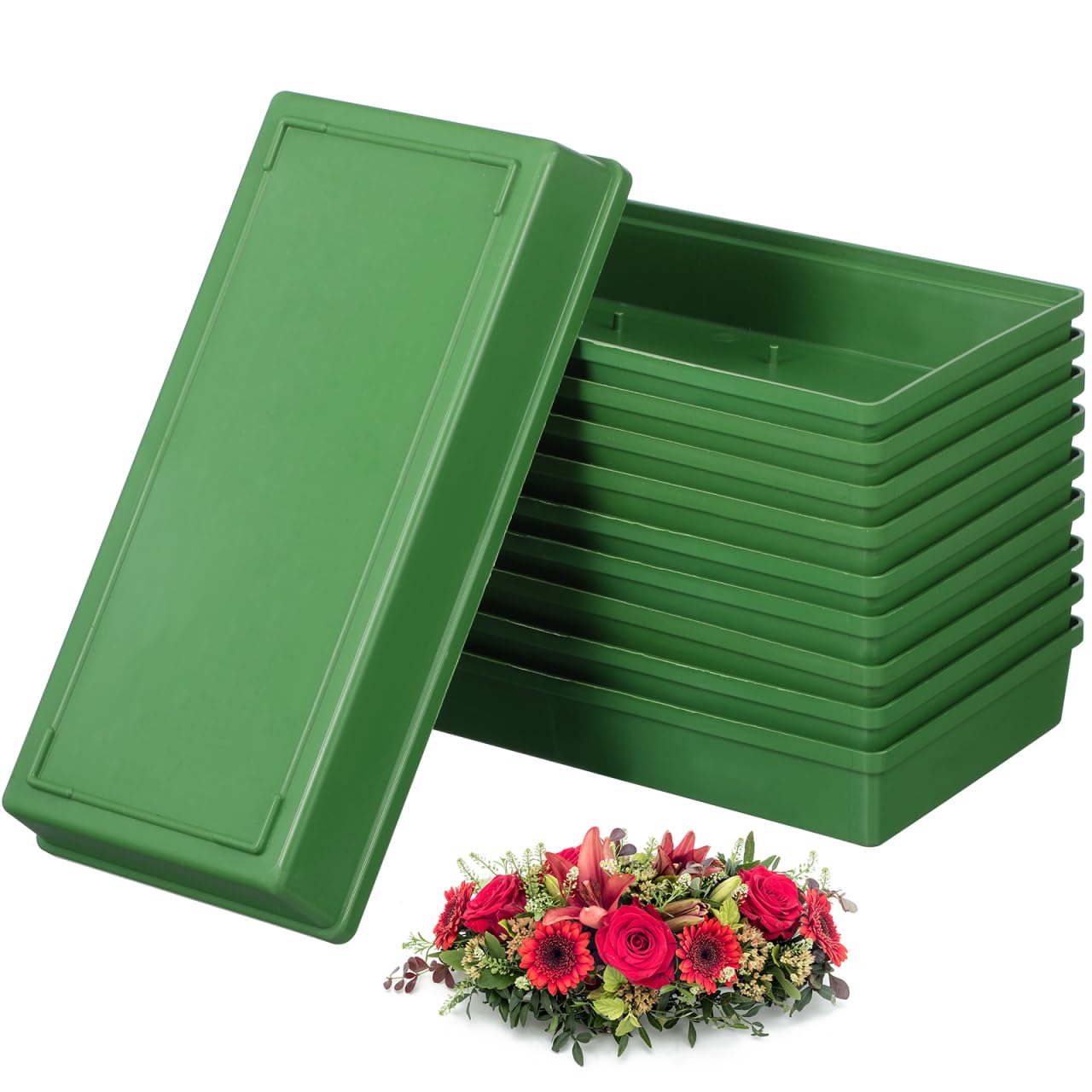 NUOBESTY Lot de 10 Plateaux en Mousse pour Composition Supports Réutilisables pour Décorations Mariage Fête Fixation Facile des Fleurs
