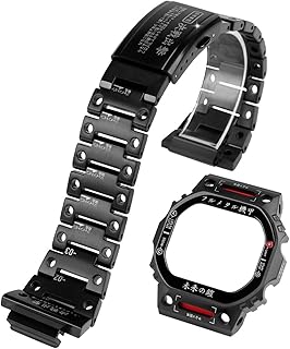 [JUSUTEK] 人気 腕時計 コンパチブル G-SHOCK用 ジーショック用 互換性 DW-5600/5000/5025/5030/5035/GW-B5600/GWX-5600/GB5600B 対応 カスタム メタル ケース バンド メタルカスタム、メンズ時計改造交換用アクセサリーセット、ツール付き腕時計のケース改造する (機甲戦士（特別版）)