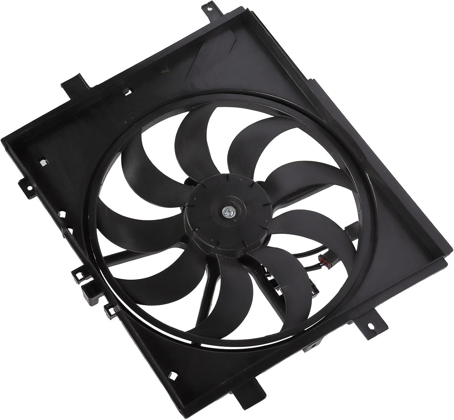 Radiator Cooling Fan Assembly Compatible with 2013-2018 for Nissan for Versa 1.6L 2014-2017 for Nissan for Versa Note 1.6L, Black Radiator Fan Direct Fit Replacement for Engine Cooling Fan