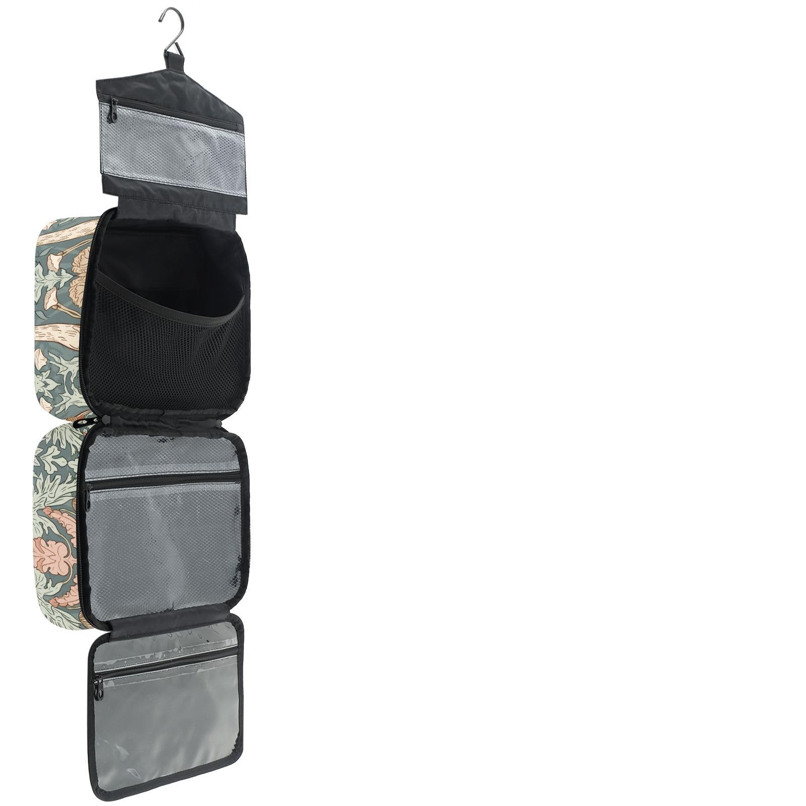 YNNALE Sewing Supply Organizer Bag, Sage Green Mushroom Floral Portable Sewing Bags with Pockets&Hanger, Sewing Storage Box Case for Sew Supplies/Kit/Tools/Accessories (BAG ONLY)