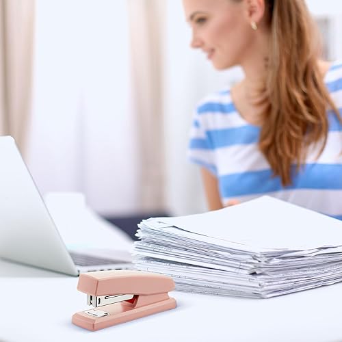 Miniatura 7 de 10 grapadoras de escritorio comerciales, engrapadora de escritorio de metal con 6000 grapas, engrapadora de capacidad de 25 hojas y grapas, bonita