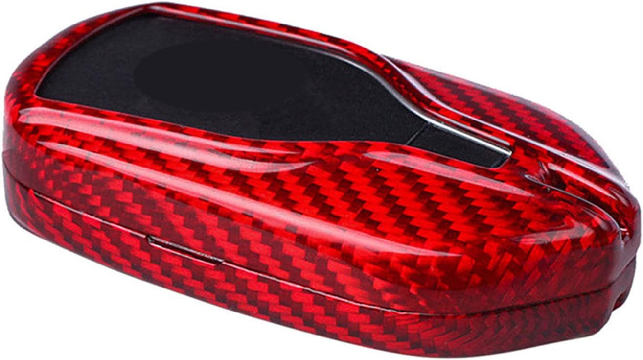 One-Day Sale: Up to 70% Off M.JVisun Genuine Carbon Fiber Key Fob Cover for Maserati Levante Quattroporte Ghibli Smart Car Remote Key Fob Case for Men Women - Red
