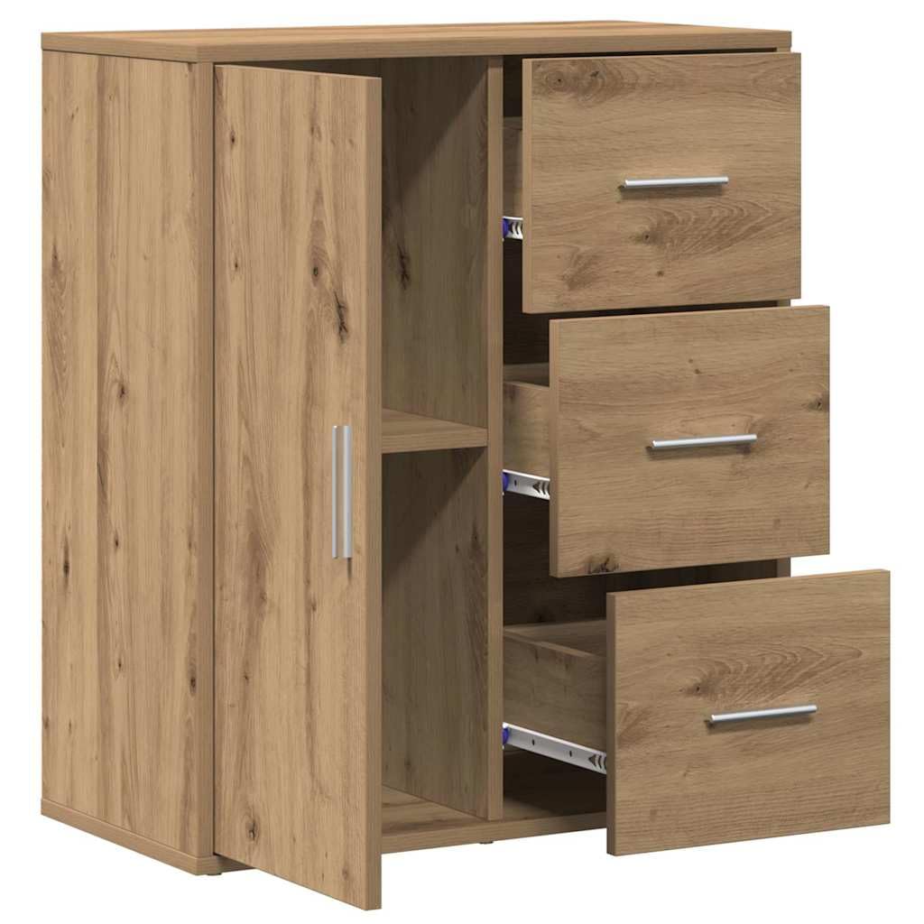 Credenza in rovere Artisan, 60 x 31 x 70 cm, comò con 3 cassetti