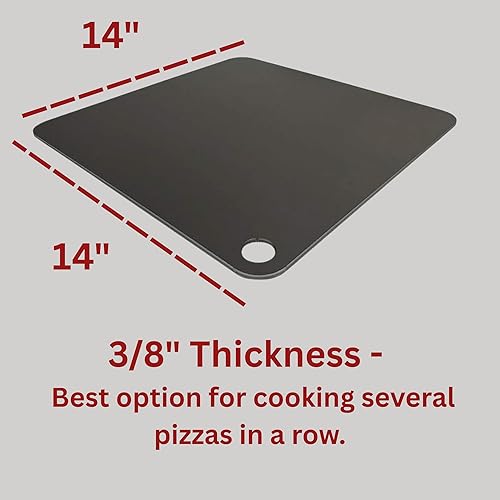 Miniatura 2 de ThermiChef Acero para pizza de 14 x 14 pulgadas (grosor de lujo de 3/8 pulgadas) – Acero de cocina multiusos para hornos y parrillas – Fabricado