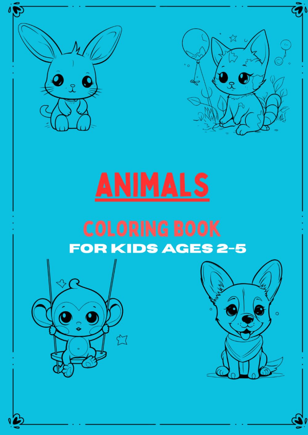 Animals coloring book for 2-5 years old