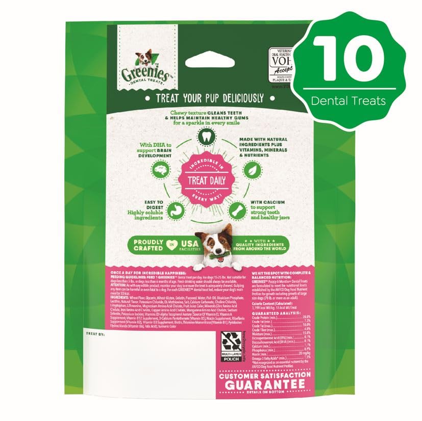 Greenies-Puppy-Petite-Size-Natural-Dental-Dog-Treats-6-oz-Pack-10-Treats Greenies Puppy Petite Size Natural Dental Dog Treats 6 oz Pack 10 Treats
