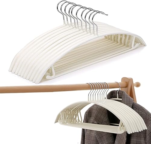 Miniatura 1 de PJJXMY Percha para ropa con revestimiento de goma de metal de contorno sin golpes, colgador de trajes, perchas para chaquetas, perchas para suéter