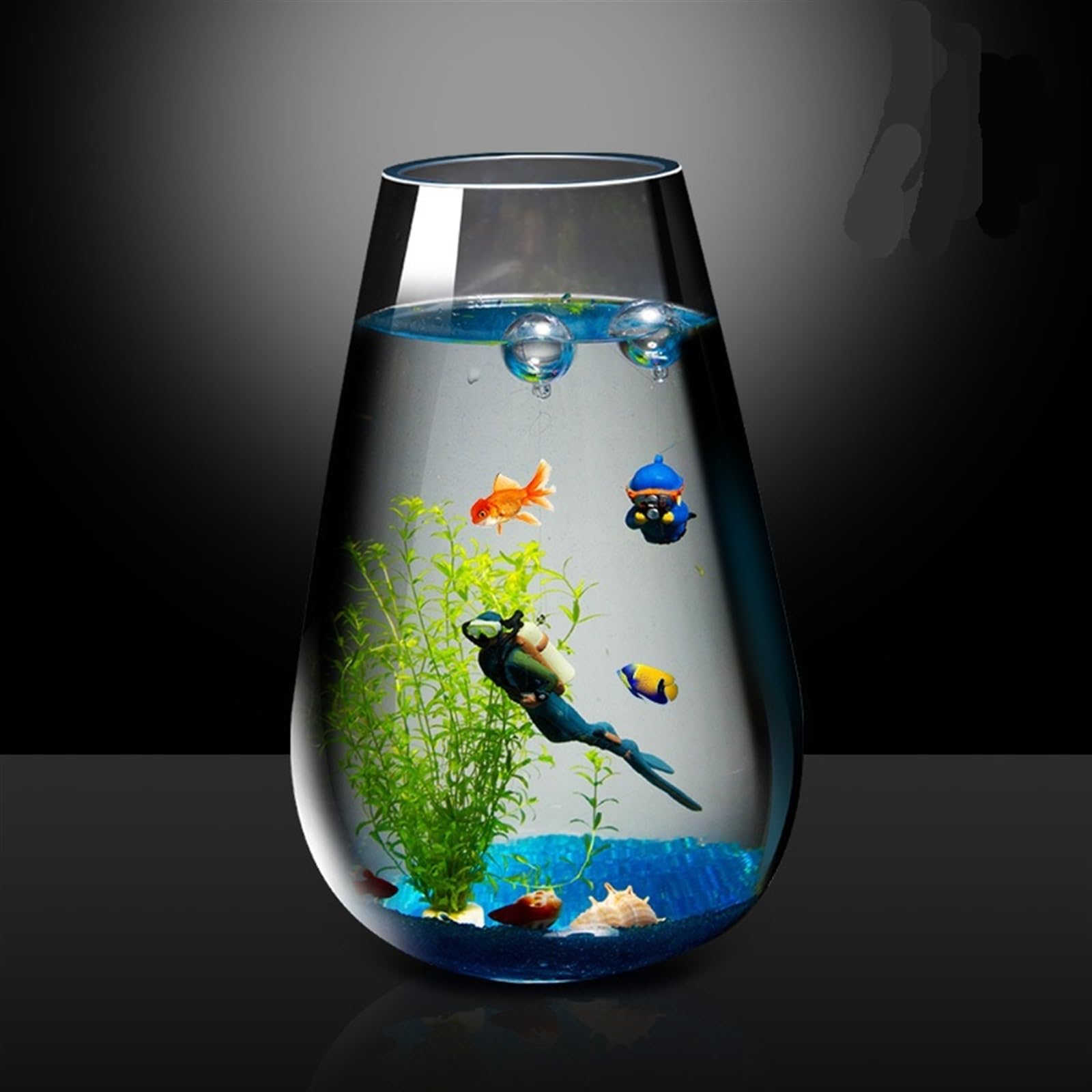 Aquarium, réservoir à poissons, Grand aquarium cylindrique en verre for poissons rouges, petit aquarium, ornements Aquascape, vase de bureau en verre transparent, bol à poissons