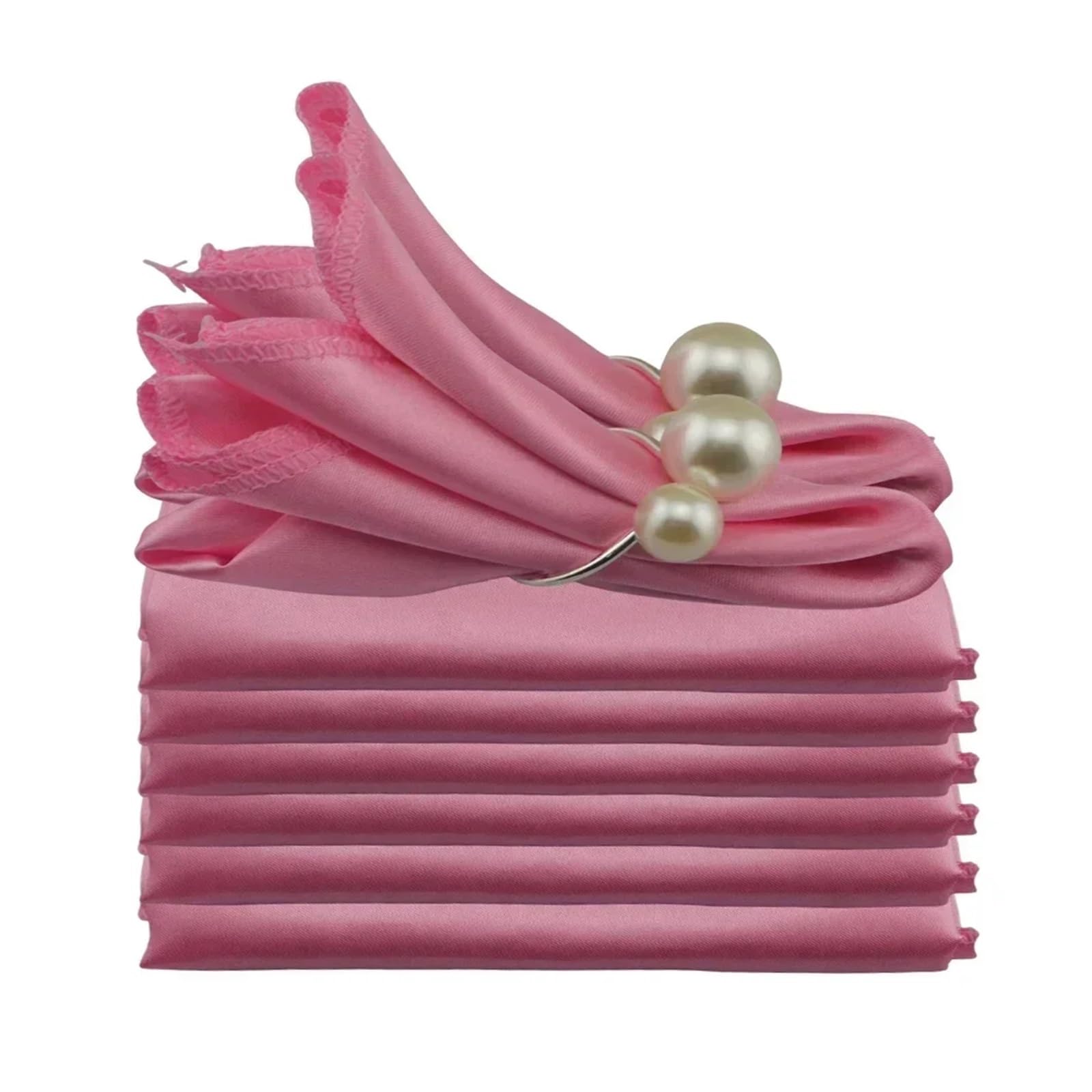Satin Dinner Napkins 24pcs Shiny Satin Wedding Table Napkins 19"x19" Birthday Party Cloth Napkin Restaurant Coffee/Tea Towels(Pink)