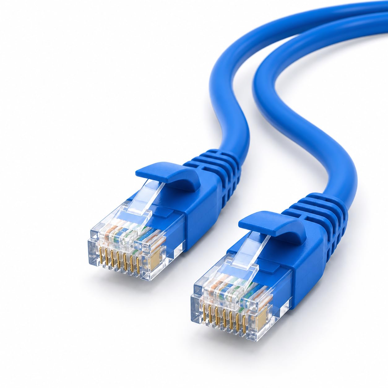 Cabo de Rede Cat5e Azul, RJ45, Alta Velocidade até 1 Gbps, Conexão Estável para Roteador,