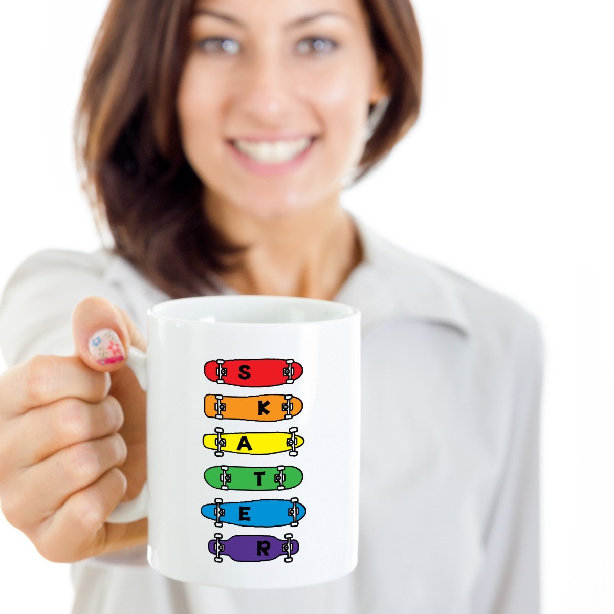 Amazon.com: Cool Skateboard Decks Coffee & Tea Mug And Accessories For  Skater Girls & Women (15oz) : Home & Kitchen