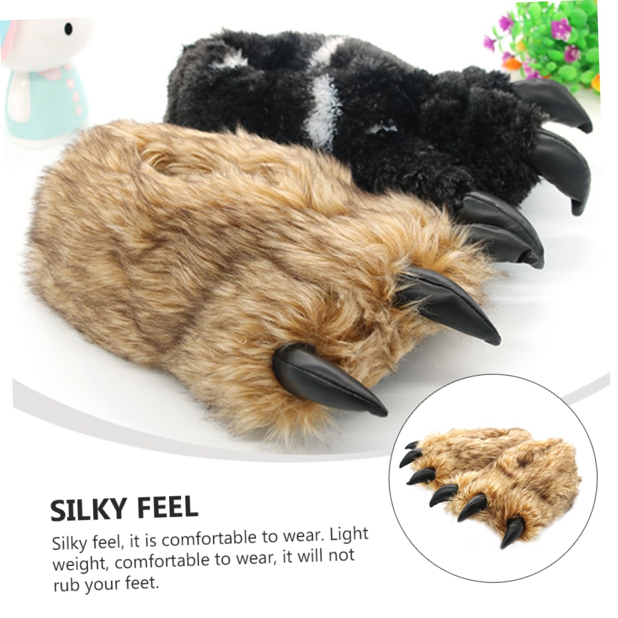 Pantofole ad artiglio d'orso ciabatte invernali ciabatte casa pantofole calde scarpe da per animali unisex di peluche unisex