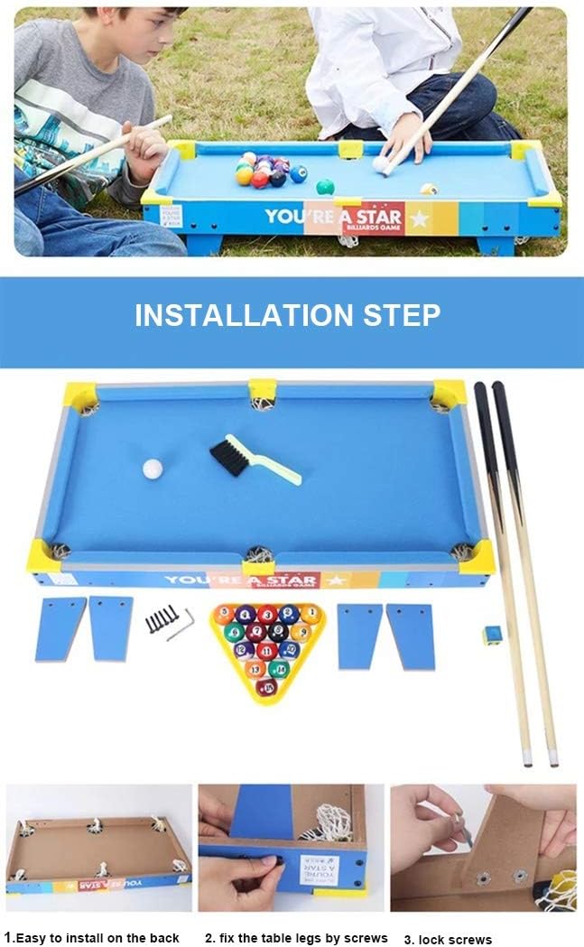 YGO Tabletop Billiards Table for Kids Pool Table Indoor Gama Table 28" (Size : 70cm/27.5") : Sports & Outdoors