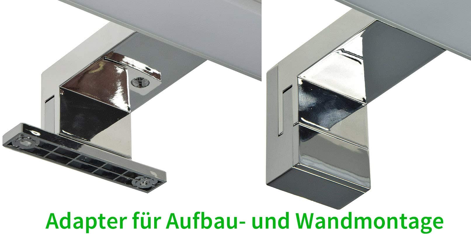 ChiliTec LED Spiegelleuchte 60cm Badezimmerleuchte IP44 230V Badbeleuchtung 1600 Lumen Licht Neutralweiß Gehäuse Alu Farbe Silber