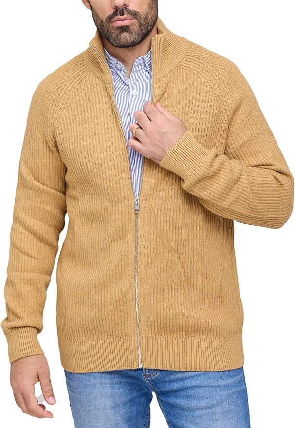 spirit of essex Men's Cardigans with Zipper, Cotton Pullover with Full Zip, Lightweight Pullover for Men, Casual Men's Knitted Sweater for Autumn and Winter-picture-18