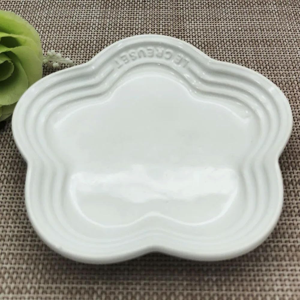 XIANGKANXUE Plum Blossom Small Plate 5.5Inches 14cm Rainbow Sauce Plate Flower Shaped Pet Gradual Spike Bone Plate Tableware Ceramic Dishs