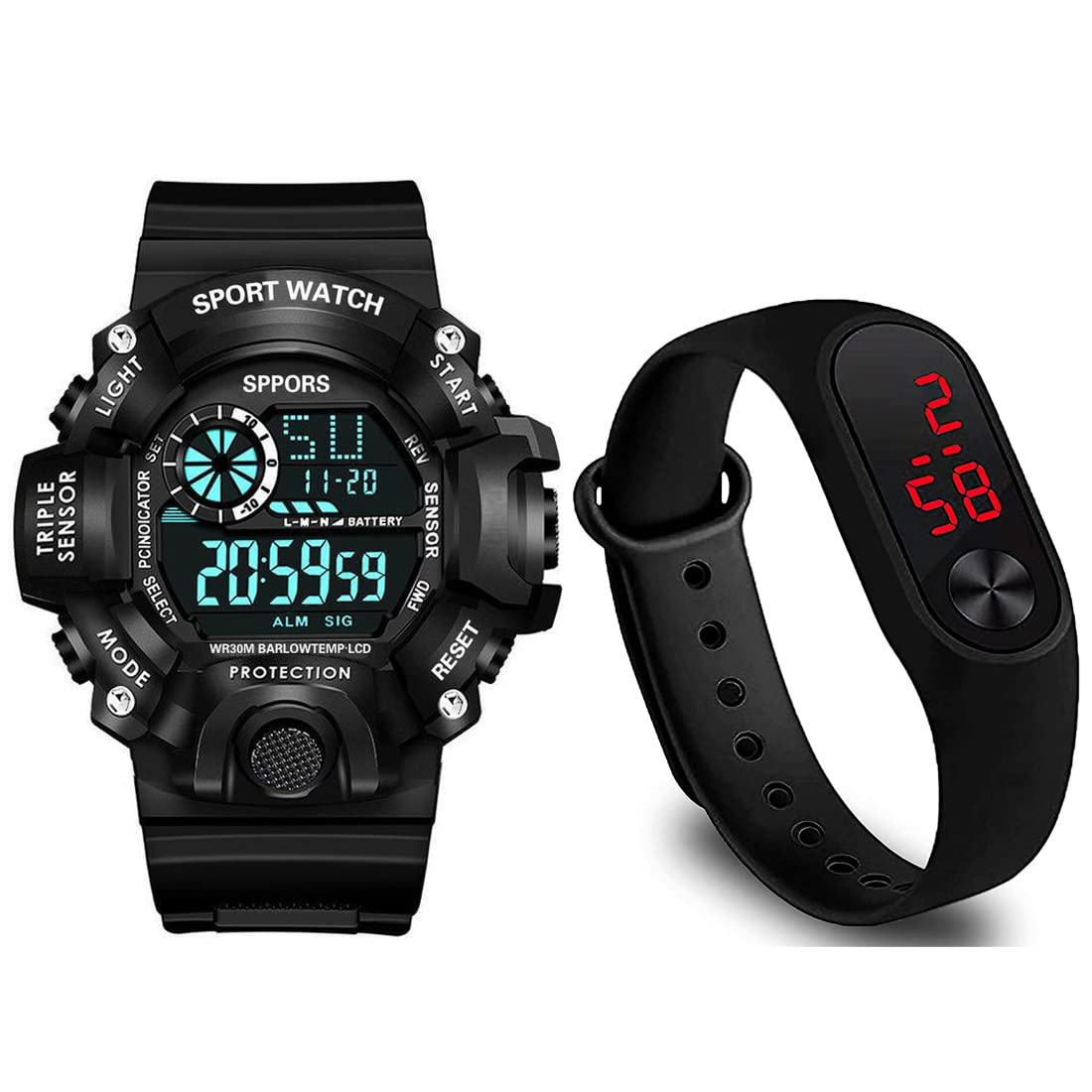 Goldenize fashion New Kids Digital Date and Time Black Dial LED Watch for Stylish Kids Unisex Birthday Gift Digital Watch for Boys & Girls | Pack of 2 (B0B2DWHT7G) Amazon Price History, Amazon Price Tracker