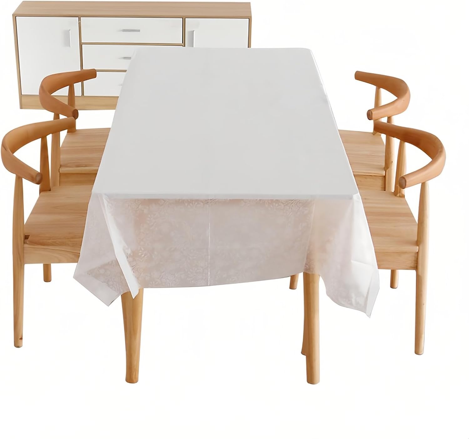 Disposable Tablecloths for Party - 54" x 108" Waterproof Plastic Tablecloth for Decoration at Weddings, Birthday Party, Business Events, Lace Print, 4 Pack image 4