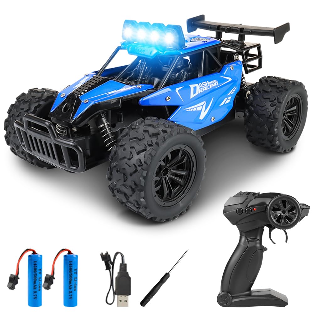 Macchina Telecomandata, 20km/H Macchina Radiocomandata Ad Alta Velocità, Fuoristrada A Trazione Integrale, Macchina Radiocomandata Con Luci A Led, Regalo Per Bambini Di 7-14 Anni