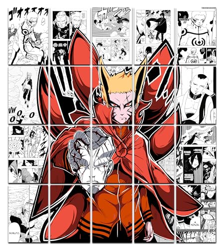 Image of VEENSHI set of 20 naruto baryon mode poster naruto wall poster anime manga kit - Size : 12x8 inch - 300 GSM Poster