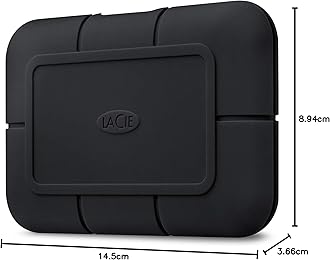 LaCie Rugged SSD Pro 4TB, External SSD, USB-C, Thunderbolt 3, PC Mac & iPad, 1 Month Adobe CC, Data Rescue Services (STHZ4000800)