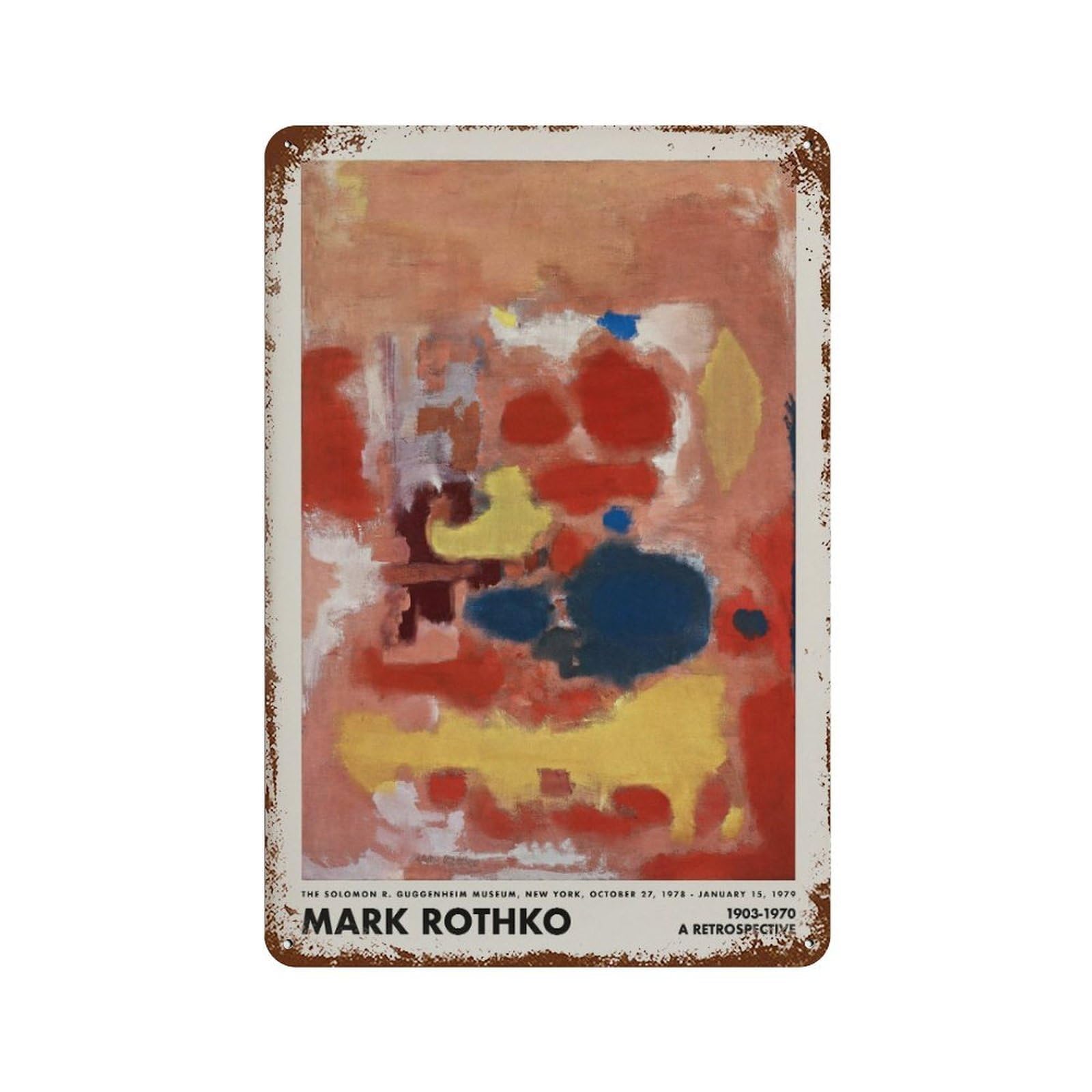 xiaoxiaoshen Rothko Abstract Expressionist Museum Decor Wall Decor Art Metal Tin Poster Modern Home Decor Art Home Bar Shop Decorations Vintage Sign 30x20cm