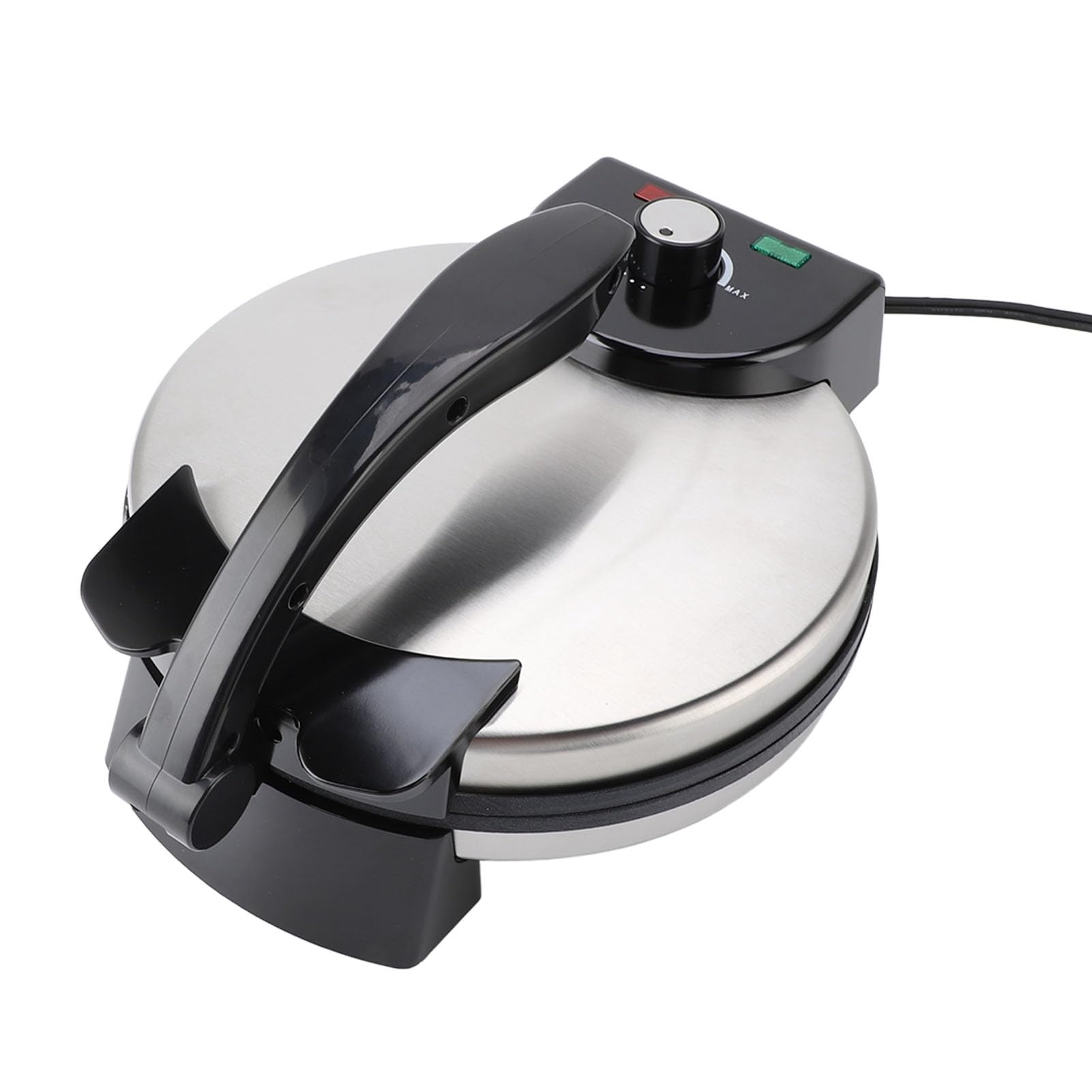 Aoresac Pressa elettrica per omelette, 25,4 cm, controllo della temperatura, macchina per preparare roti antiaderente con coperchio in acciaio inox, pancake grandi, funzionamento sicuro e
