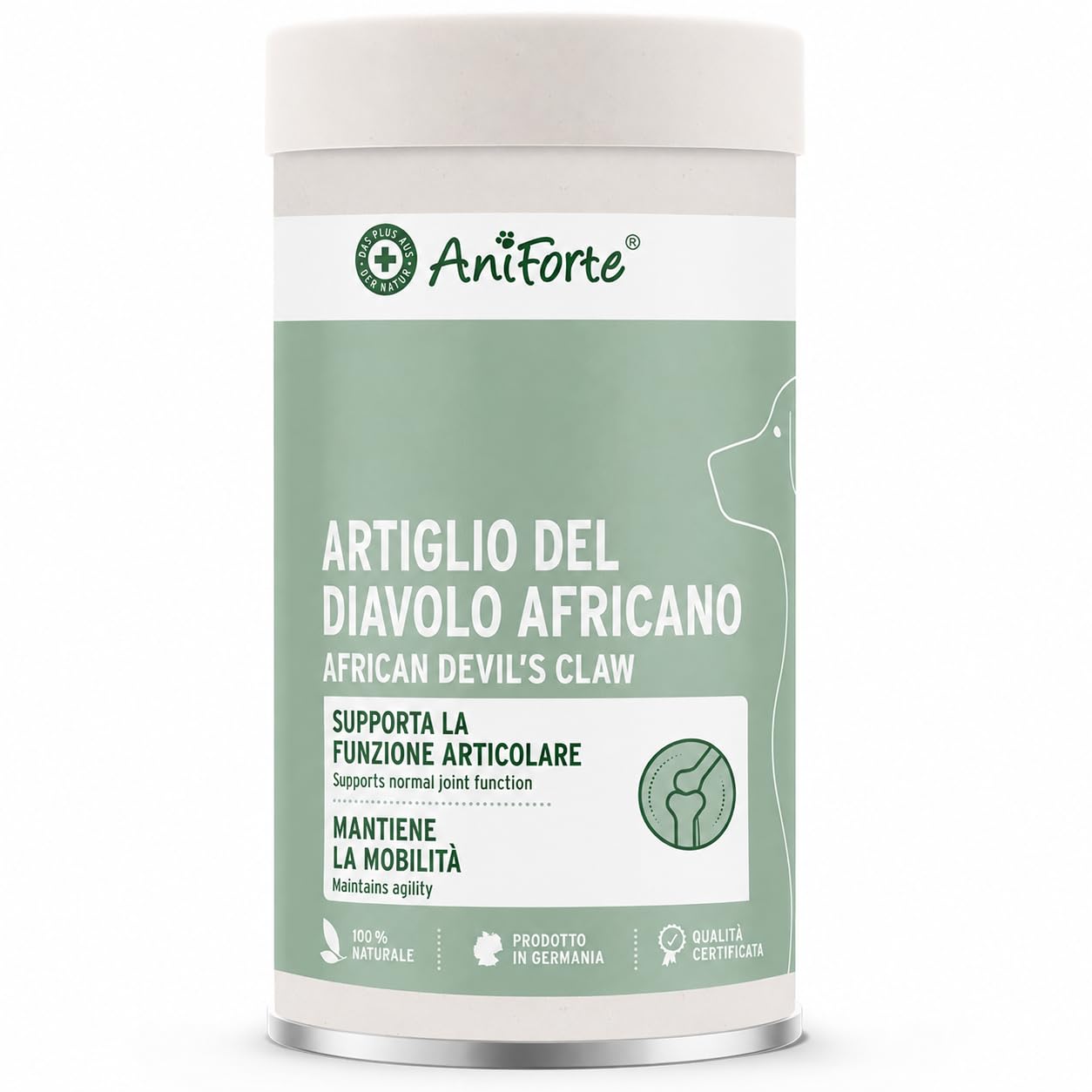 AniForte Artiglio del Diavolo - Articolazioni Attive 500g per Cani e Gatti, Integratore Naturale dell'Agle del Diavolo Africano per Il Movimento, per Supportare Articolazioni Agili e Flessibilità