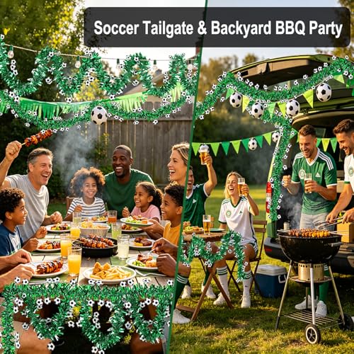 2026 World Soccer Party Decorations Soccer Tinsel Garland 50ft by LINLINGTOYS - Used condition - Image 8