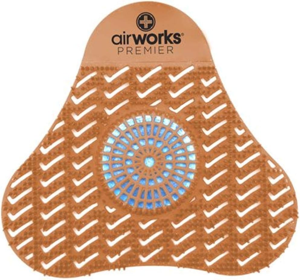 AirWorks AWSP007 Premier Urinal Screen with Block, Mango, Light Orange, 5" Height x 4" Length (Pack of 12)