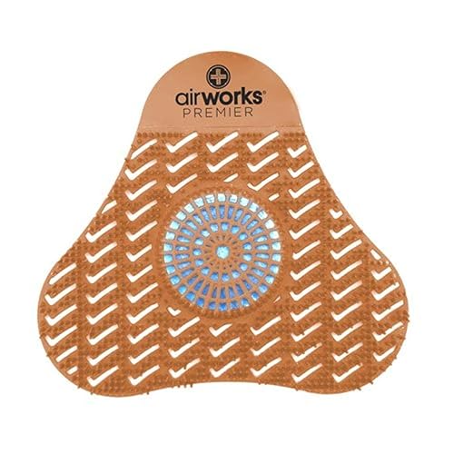 AirWorks AWSP007 Premier - Pantalla para orinal con bloque, mango, naranja claro, 5 pulgadas de alto x 4 pulgadas de largo (paquete de 12)