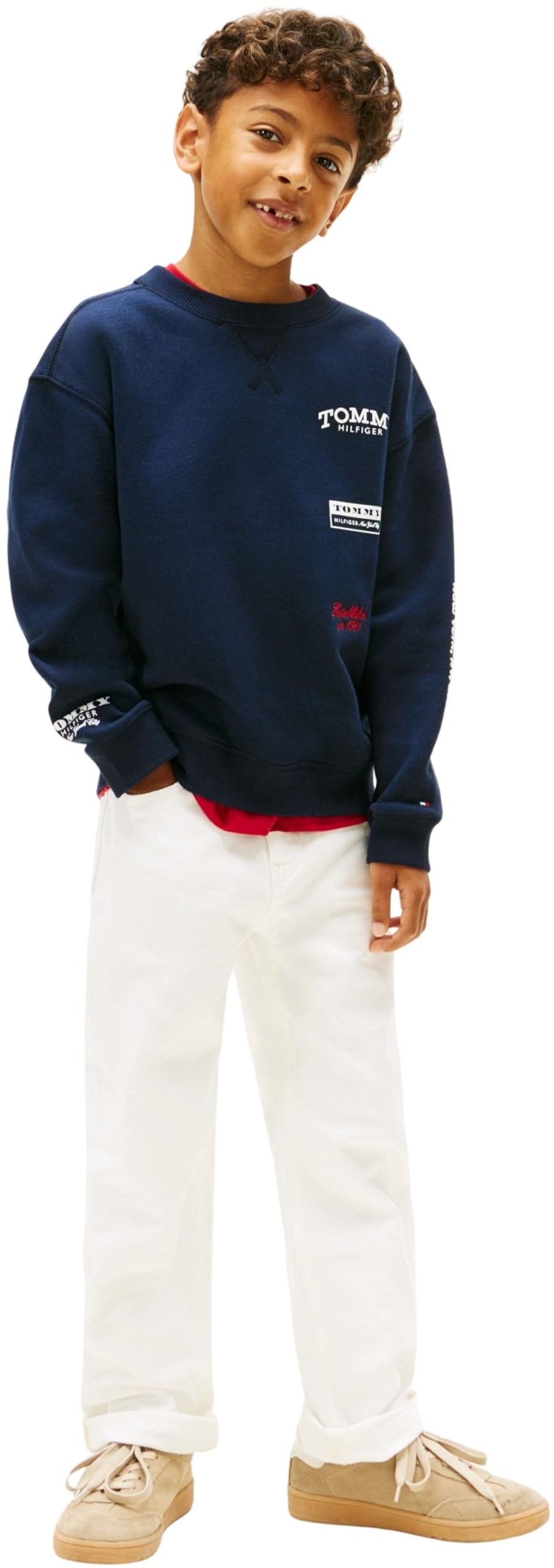 Tommy Hilfiger Jungen Multi Print C-nk Sweatshirt Kb0kb10031 Pullover-Sweatshirt (1er Pack)