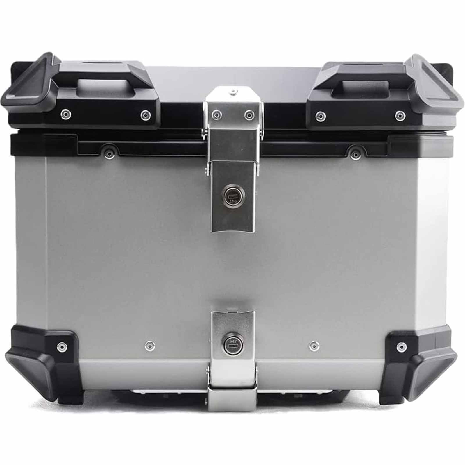 PixCy Baul Moto Motocicleta Topcase para Cascos, Baúl Moto,Baúl De Moto Scooter Maleta, Impermeable,Caja De Motocicleta con Cerradura De Seguridad/Respaldo Y Placa De Montaje,Silver-28L