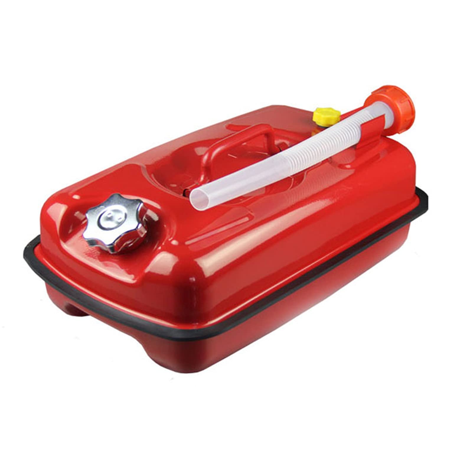 CGF- Taniche Carburante Tanica per Benzina in Metallo con beccuccio Flessibile in Metallo - per liquidi Benzina e gasolio - Approvata - con beccuccio - Ispezionata - Rossa (capacità 5L,10L,20L)