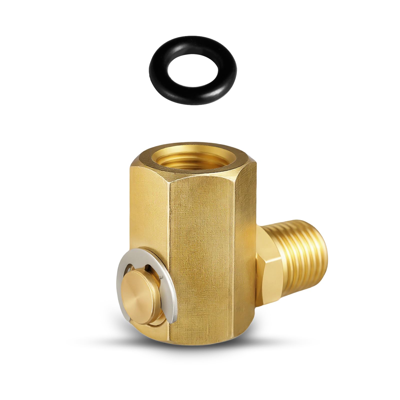 50310 Swivel Joint for Side Winder Air Hose Reel, 1/4" FPT 1/4" MPT 90 Deg Hose Reel Swivel Fitting