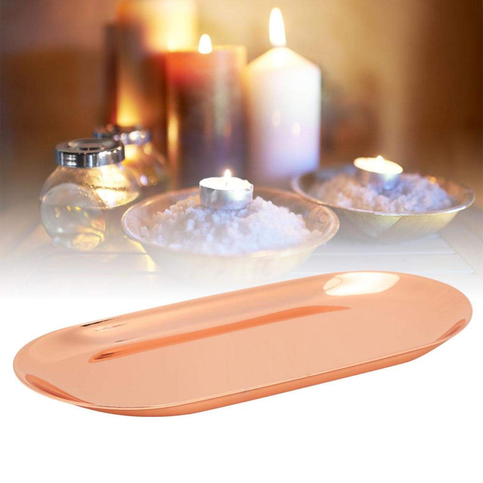 2 Plateaux Dorés Acier Inoxydable - Rangement Bijoux, Cosmétiques Ou Décoration