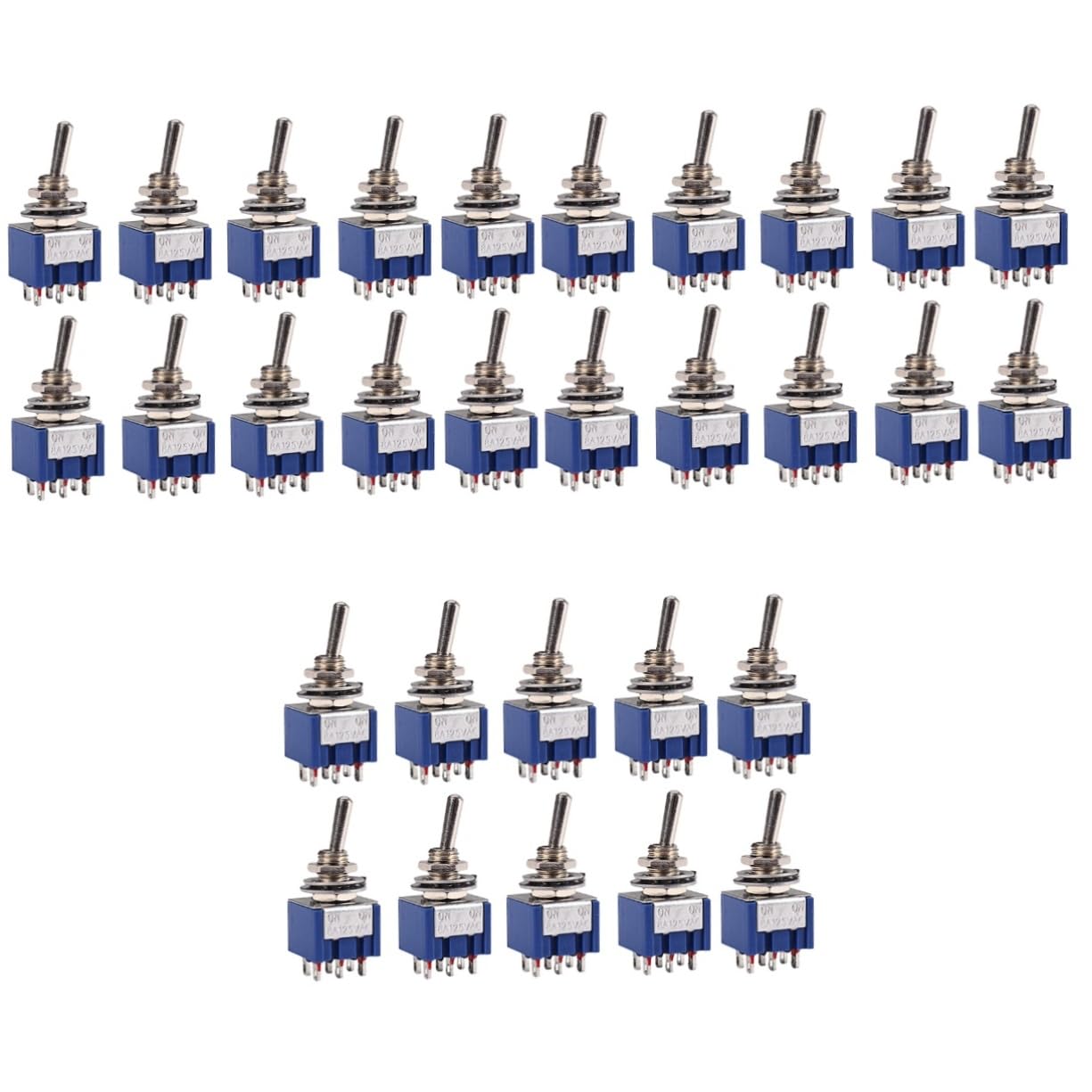 SOLUSTRE 60stücke Spdt Wippschalter Latching Toggle Blau Für Elektrische Geräte Positionen Robust Und Installieren Für Elektrische Gitarren Und Lampen